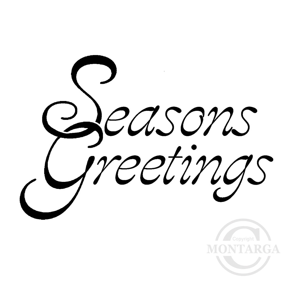 2184 E - Seasons Greetings Wording Rubber Stamp
