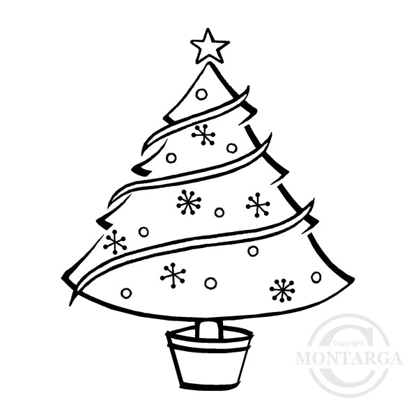 2203 G - Fun Christmas Tree Rubber Stamp