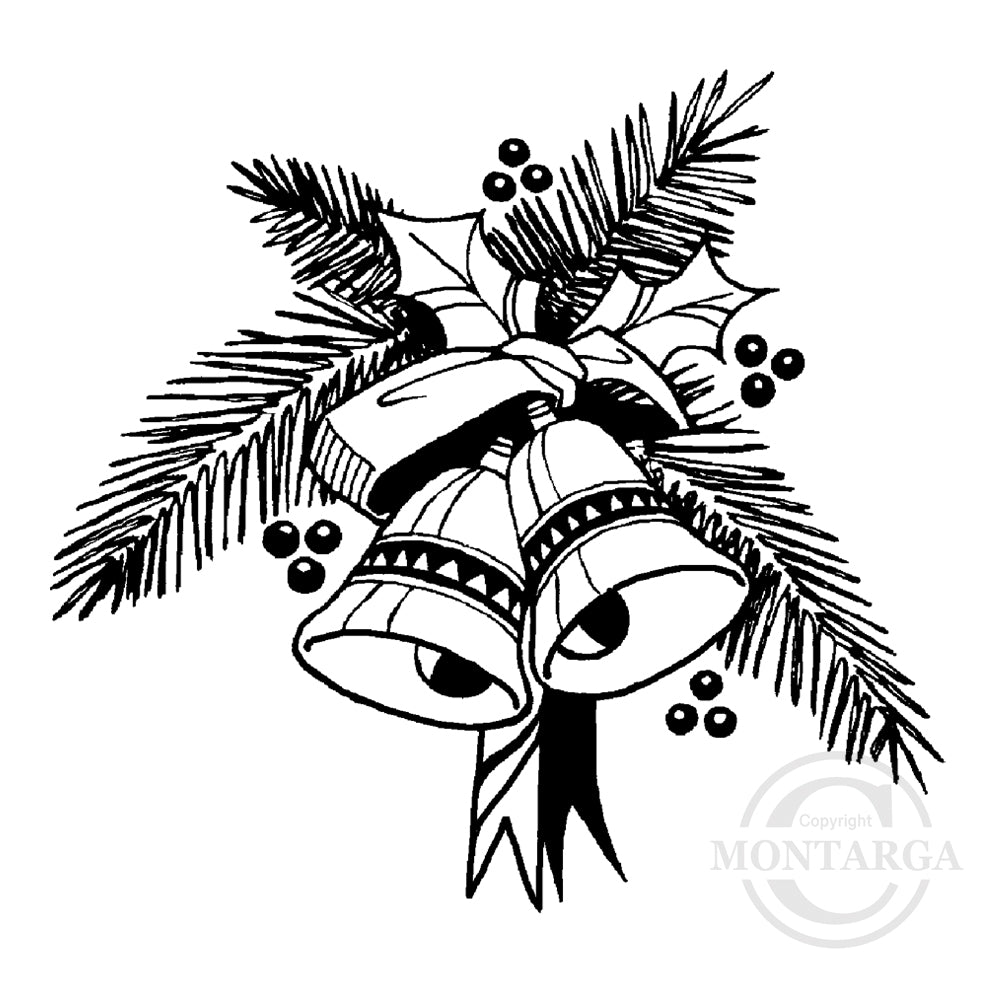 2205 G - Christmas Bells Rubber Stamp
