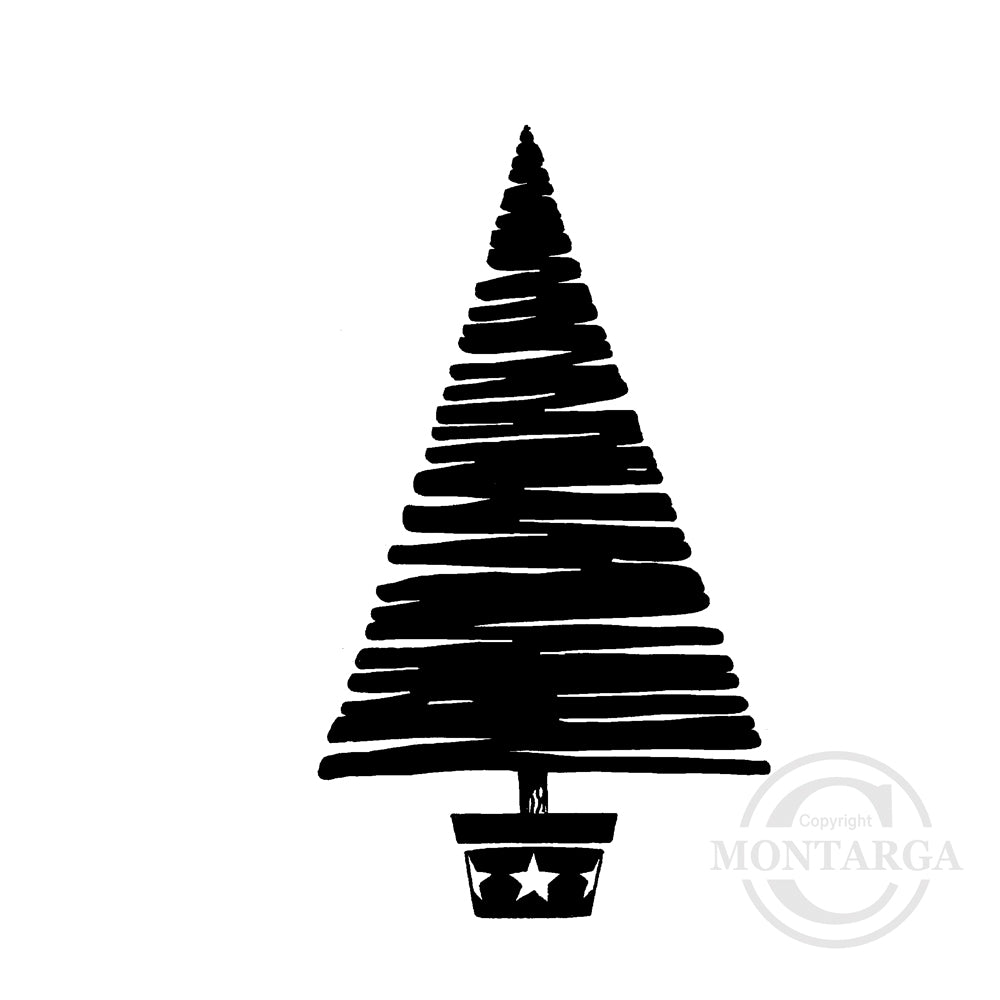 2232 E - Christmas Tree Rubber Stamp
