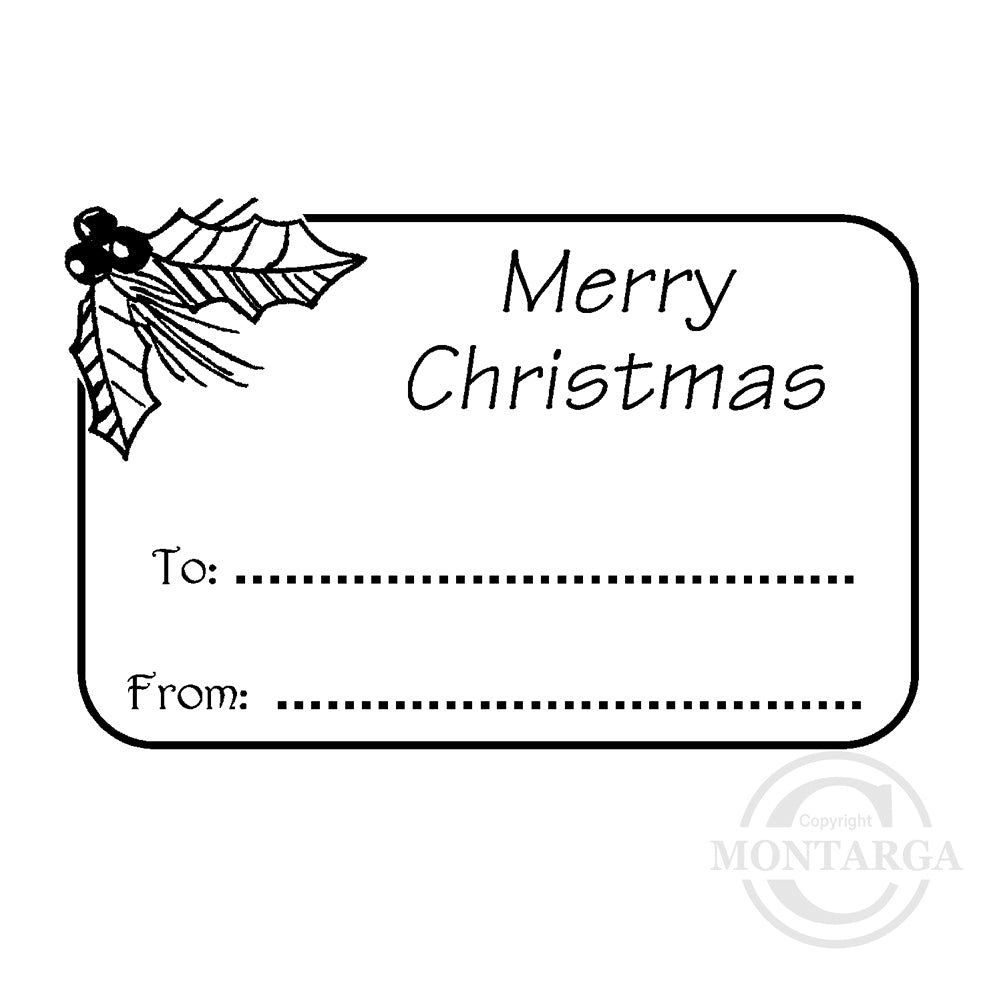 2315 E - Christmas Label Rubber Stamp