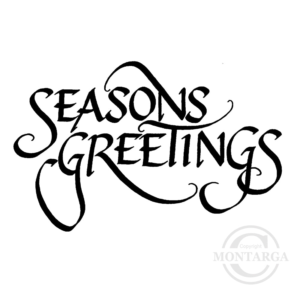 2324 E - Seasons Greetings Wording Rubber Stamp