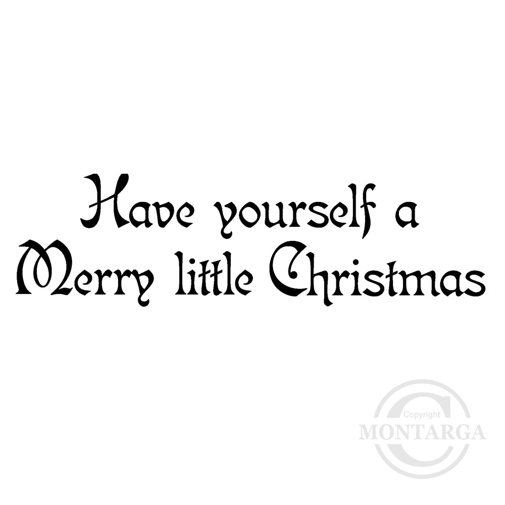 2342 BB - Merry Little Christmas Wording Rubber Stamp