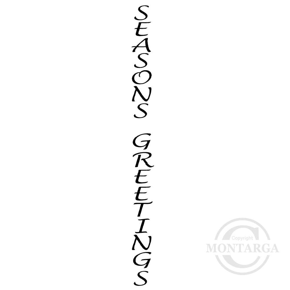 2347 BBB - Vertical Seasons Greetings Wording Rubber Stamp