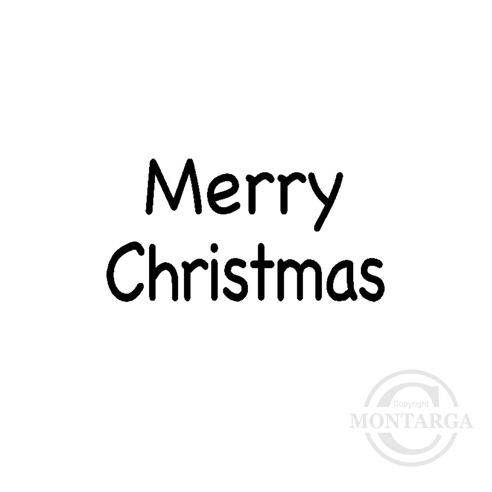 2349 A - Mini Merry Christmas Wording Rubber Stamp
