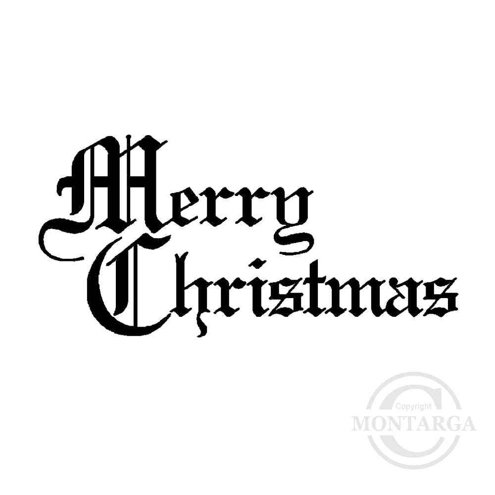 2354 B - Merry Christmas Wording Rubber Stamp