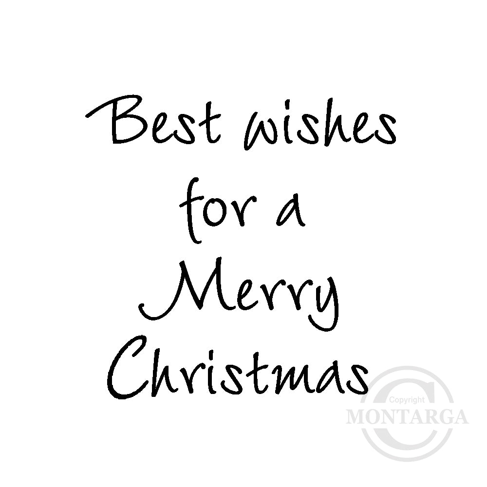2362 C -  Best Wishes For A Merry Christmas Wording Rubber Stamp