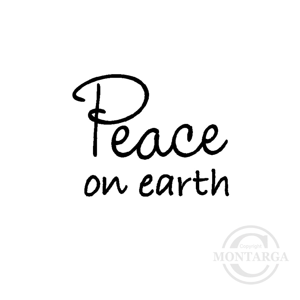 2364 A - Peace On Earth Wording Rubber Stamp