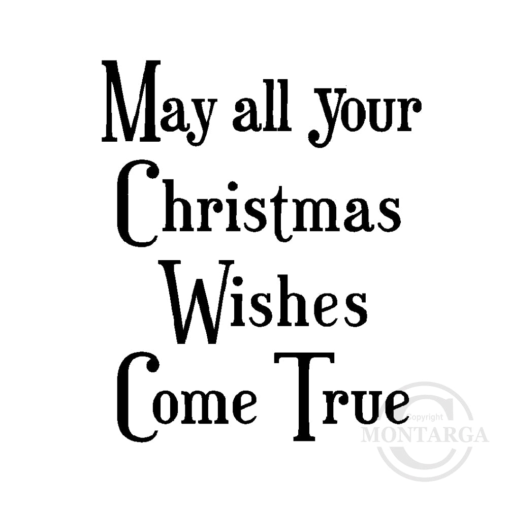 2367 C - Christmas Wishes Wording Rubber Stamp