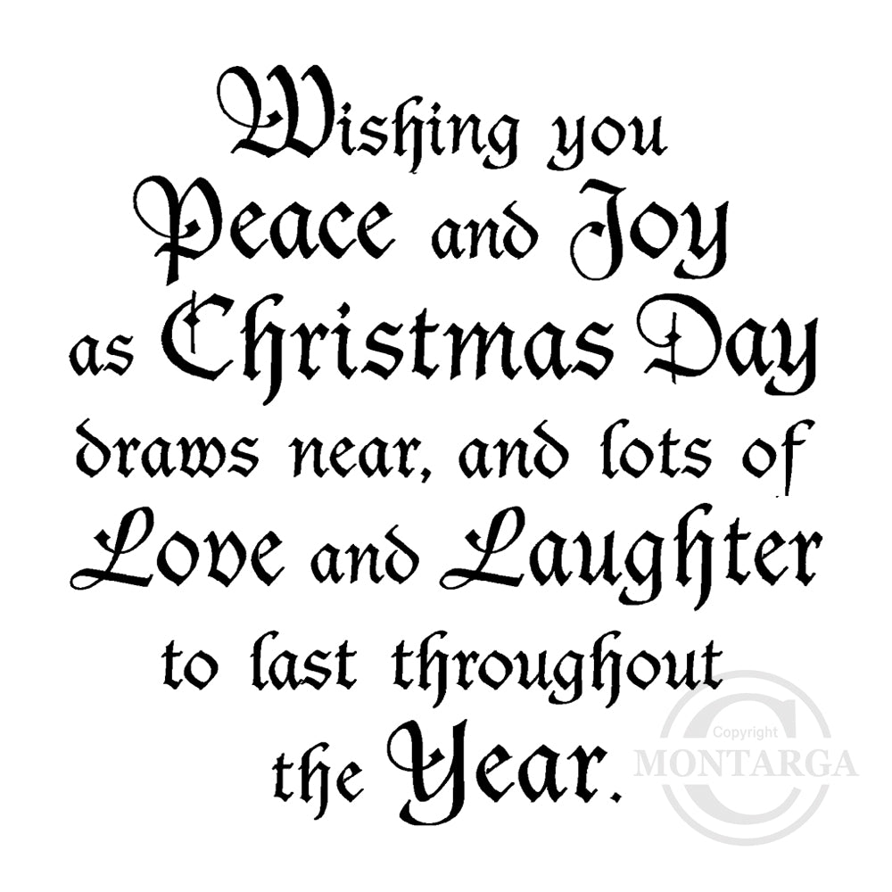 2368 G - Wishing Peace and Joy Wording Rubber Stamp
