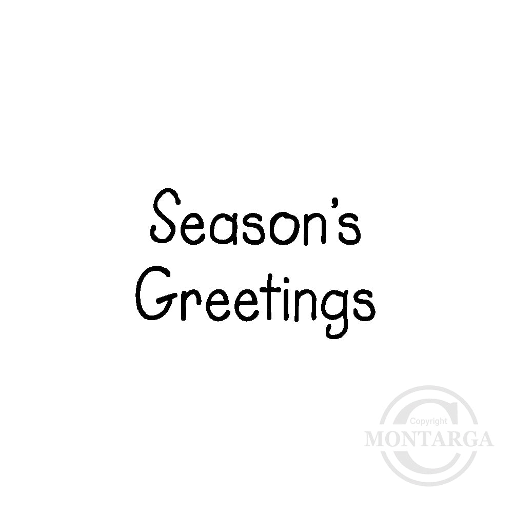 2371 A - Mini Seasons Greetings Wording Rubber Stamp