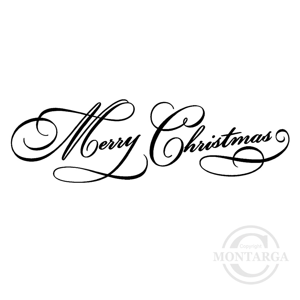 2376 FF - Merry Christmas Wording Rubber Stamp