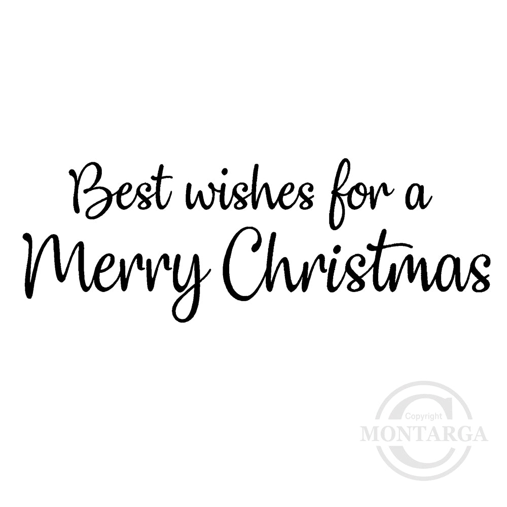 2393 FF - Best Wishes for a Merry Christmas Wording Rubber Stamp