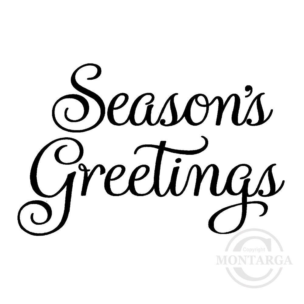 2405 GG or E - Season's Greetings Wording Rubber Stamp