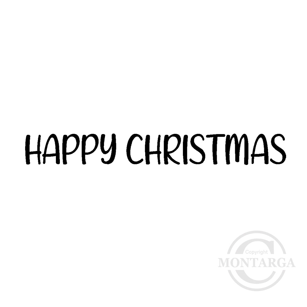 2409 B - Happy Christmas Wording Rubber Stamp