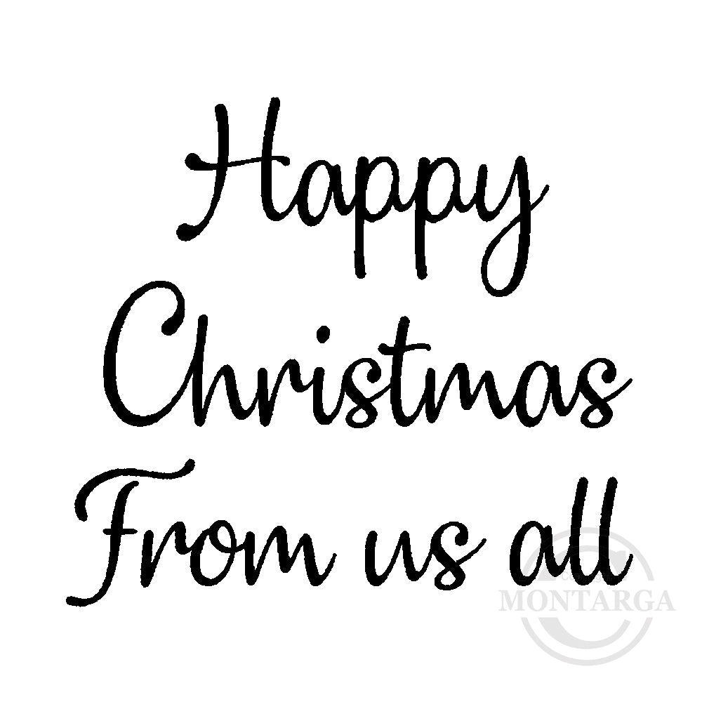 2411 C - Happy Christmas From Us Wording Rubber Stamp