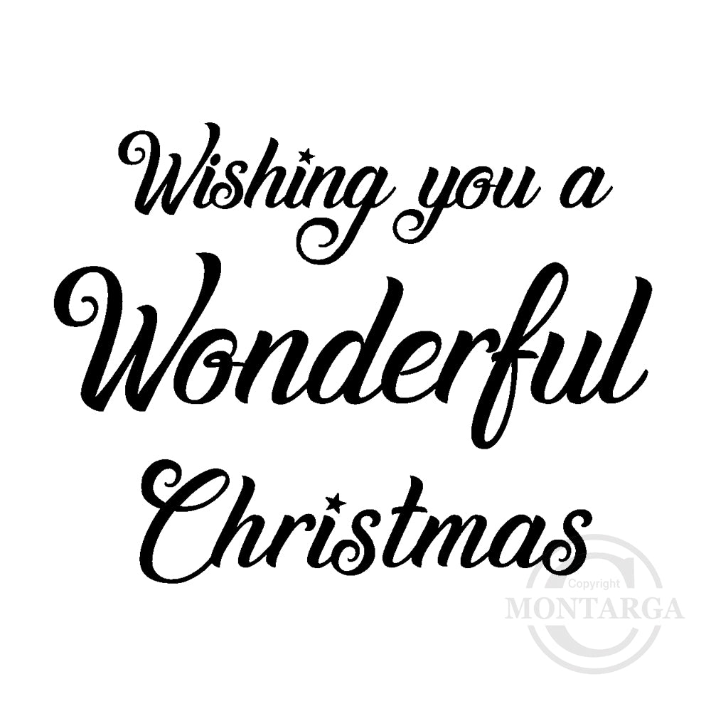 2415 D Wishing You a Wonderful Wording Christmas Rubber Stamp