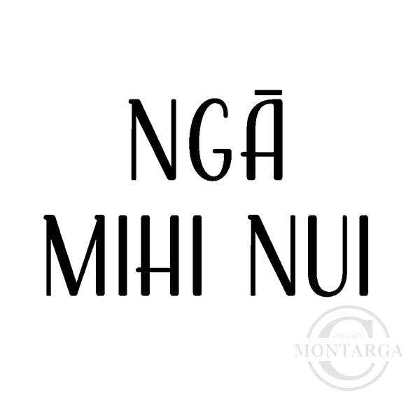 2542 C - Ngā Mihi Nui Wording Rubber Stamp