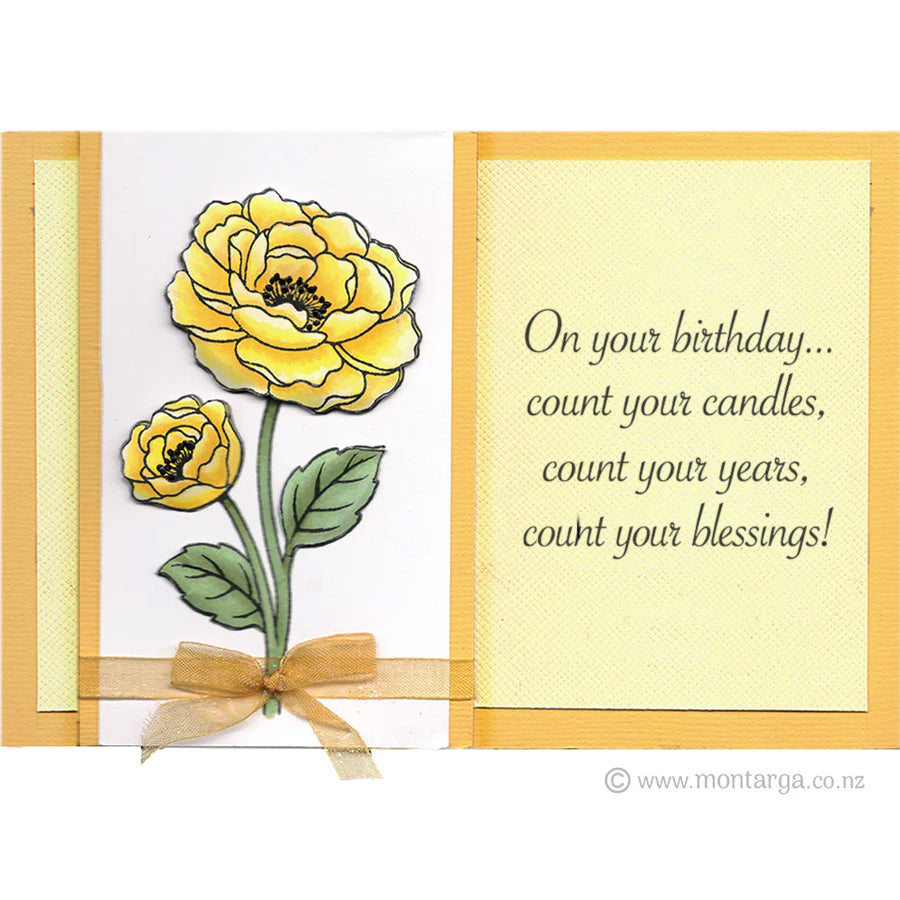 0187 F - Count Your Candles Wording Rubber Stamp