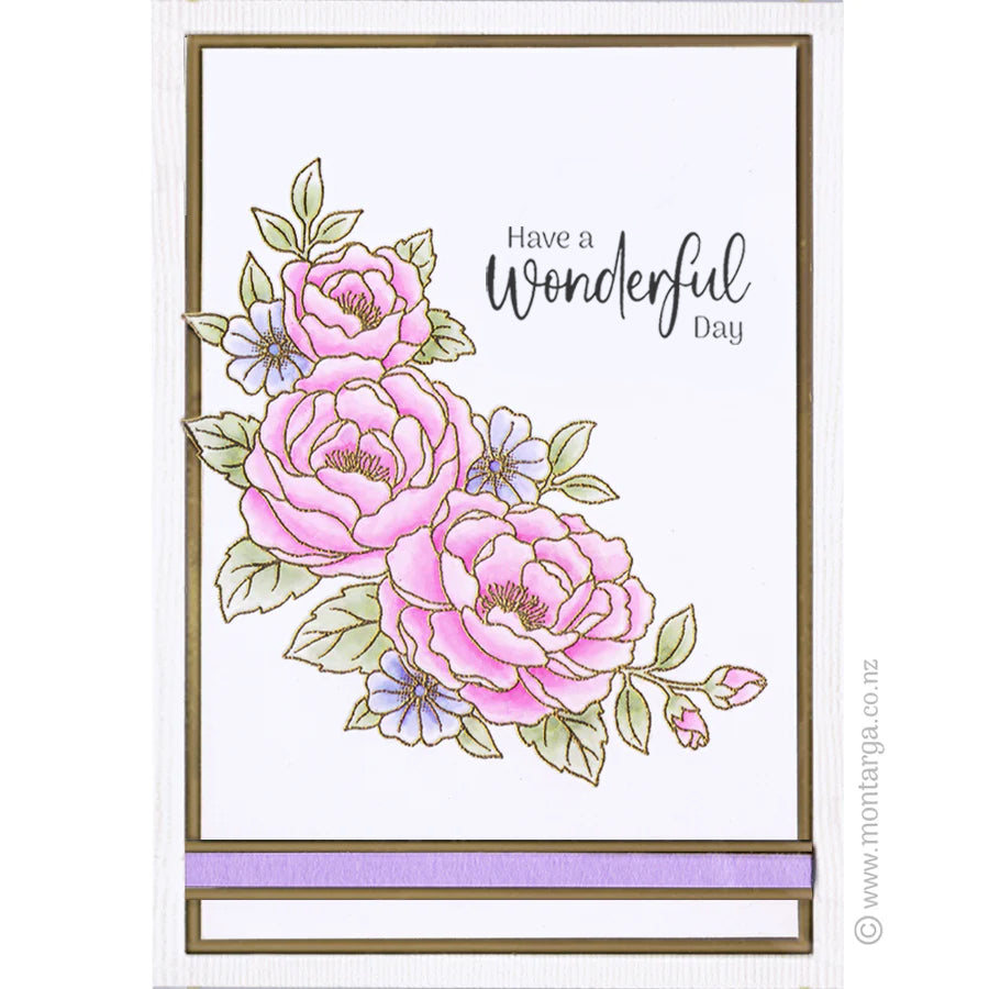 2547 B - Have a Wonderful Day Wording Rubber Stamp