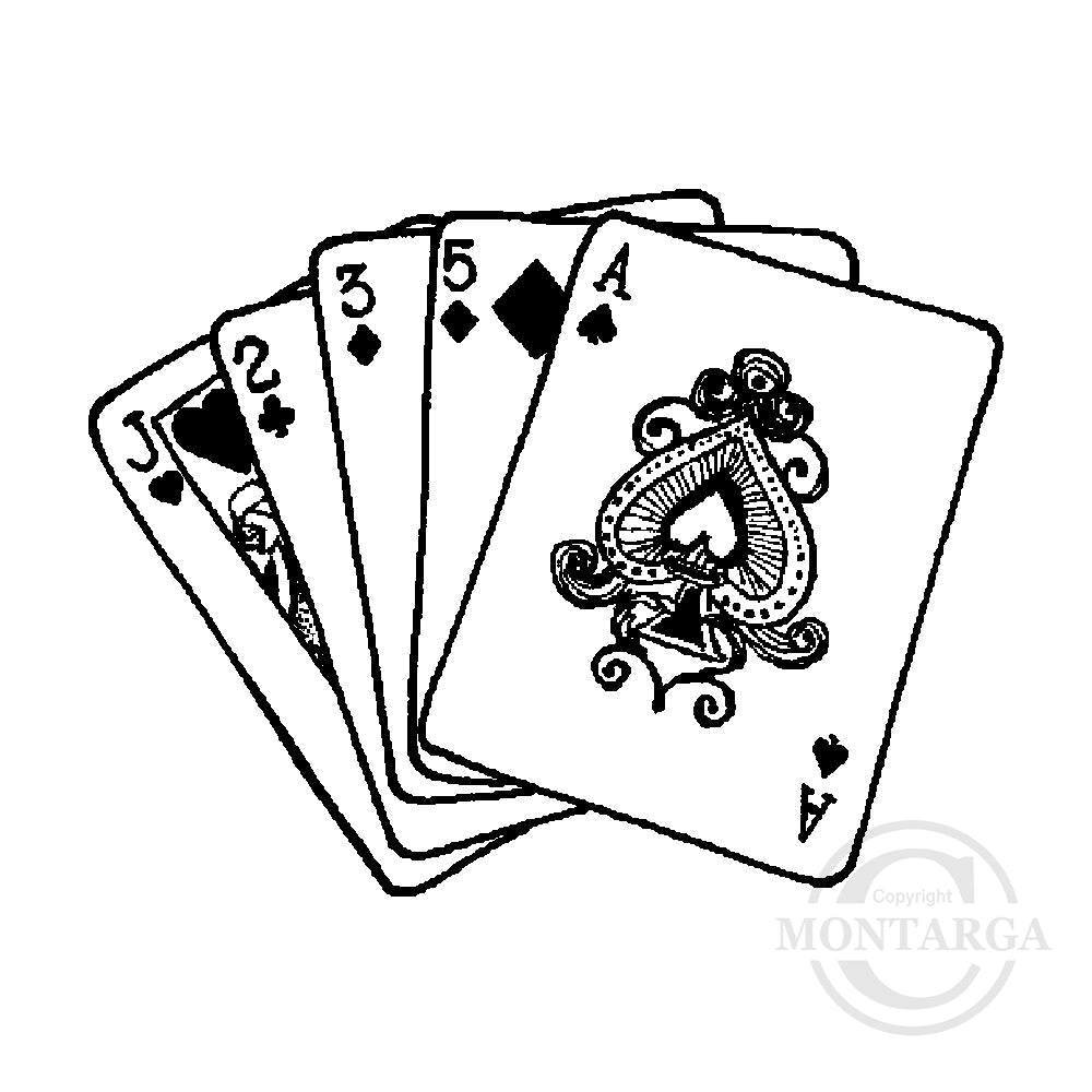 2603 C - Playing Cards Rubber Stamp