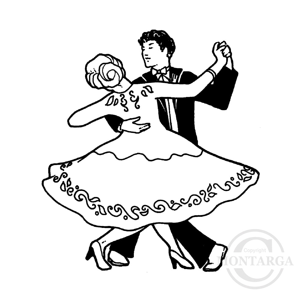 2610 D - Ballroom Dancing Rubber Stamp