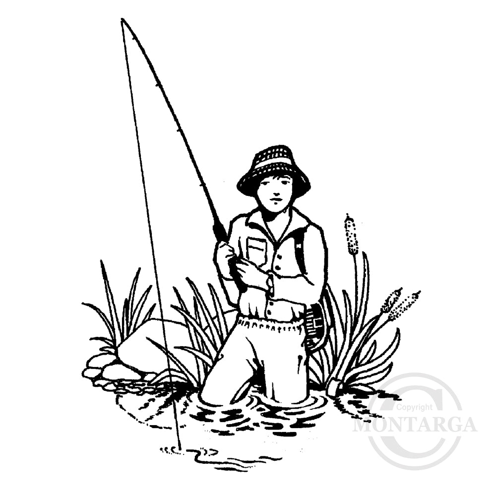 2612 G - Fisherman Rubber Stamp