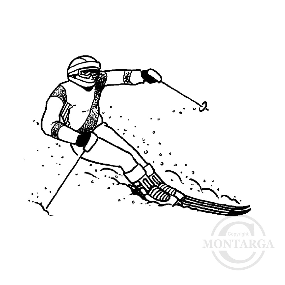 2613 D - Skiing Rubber Stamp
