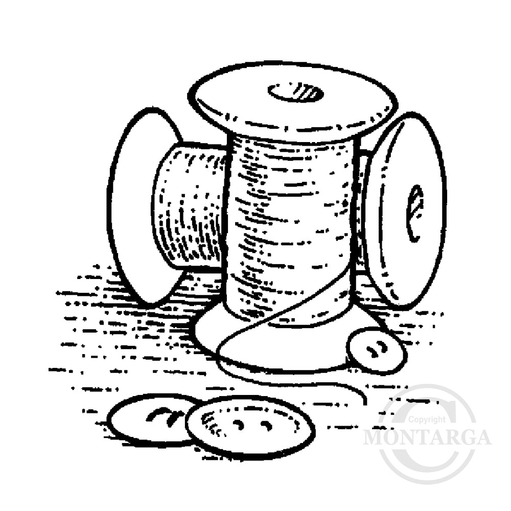 2619 C - Cotton Reel Rubber Stamp