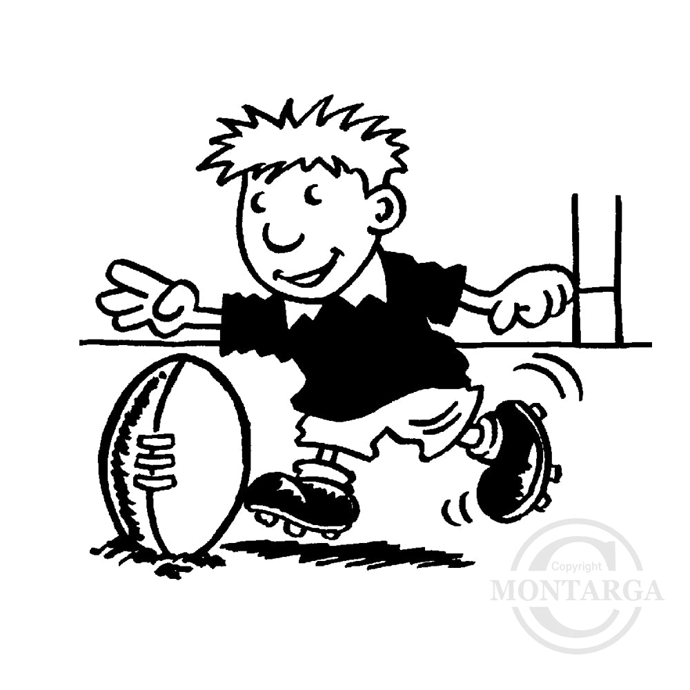 2623 D or F - Rugby Player Rubber Stamp