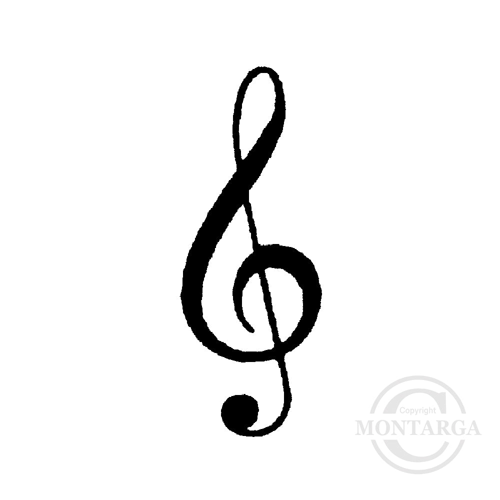 2626 A or E -Treble Clef Rubber Stamp
