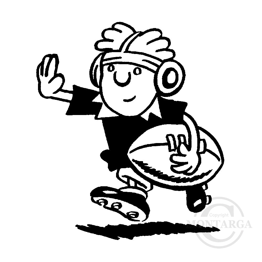 2627 F - Rugby Player Rubber Stamp