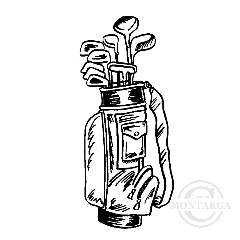 2630 FF - Golf Bag Rubber Stamp