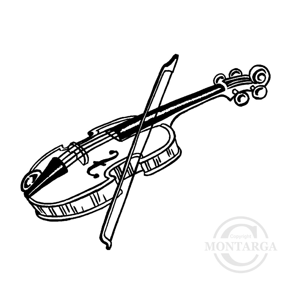 2637 F - Violin Rubber Stamp