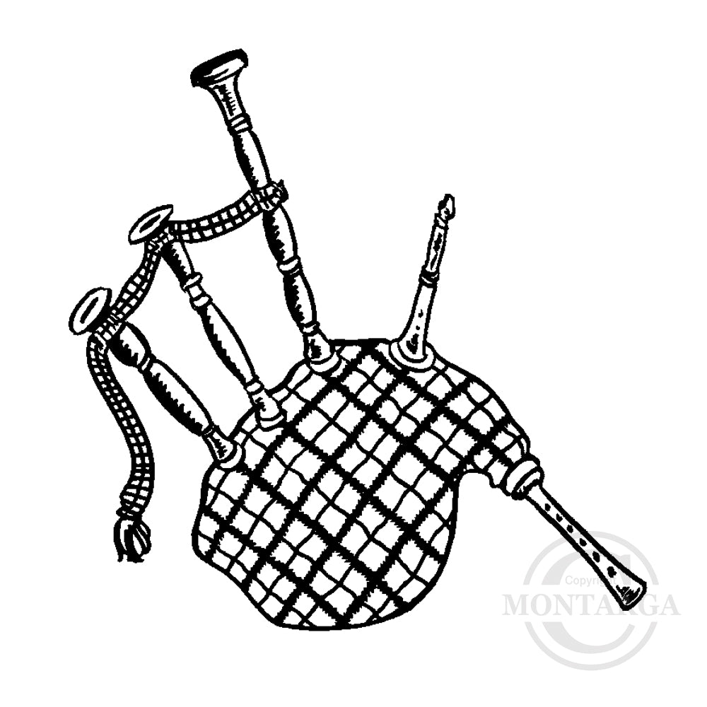 2638 D - Bagpipes Rubber Stamp