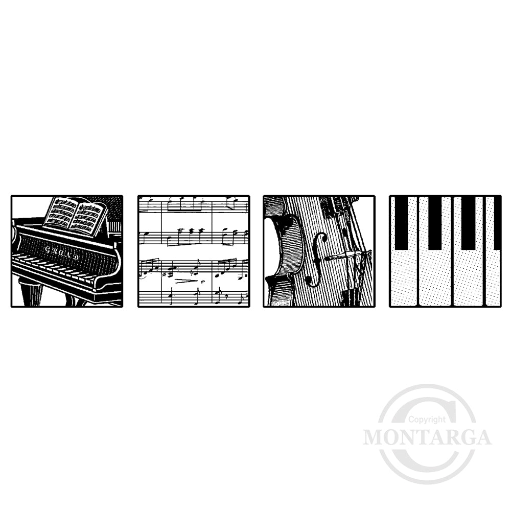 2644 FFF - Music Rubber Stamp