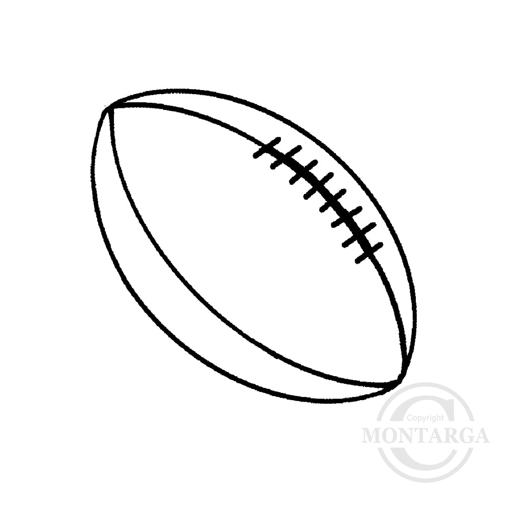 2647 A or C - Rugby Ball Rubber Stamp