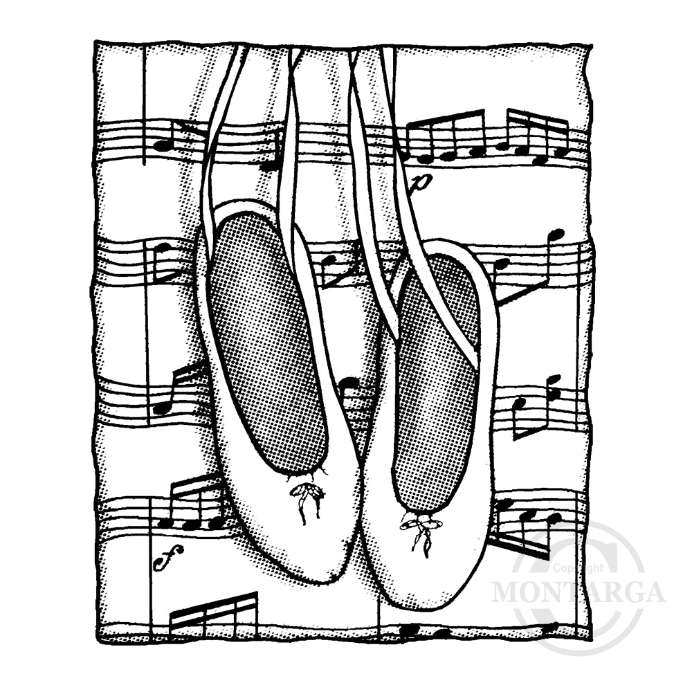 2669 G - Ballet Shoes Rubber Stamp