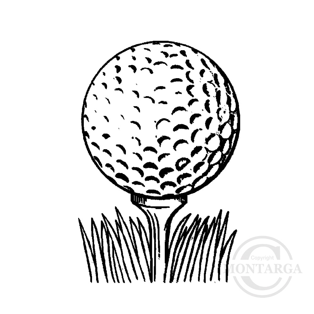 2672 A or C - Golf Ball Rubber Stamp
