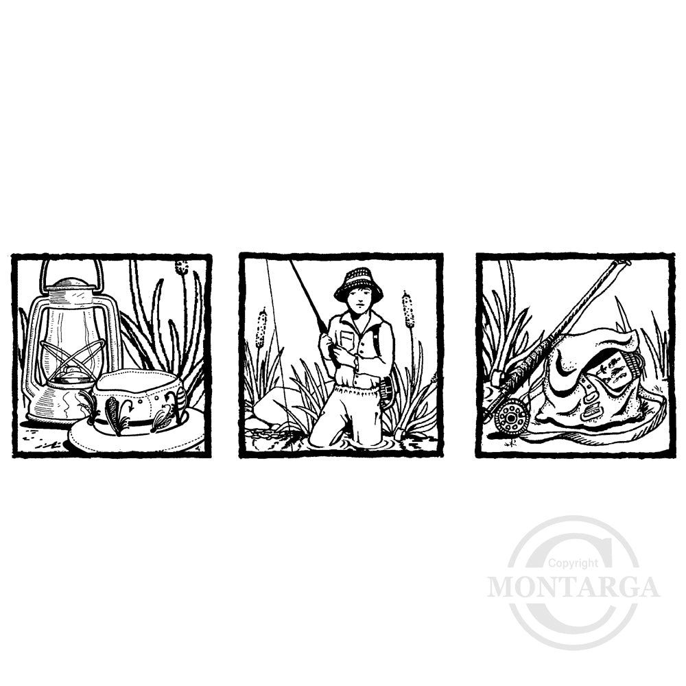 2674 FFF - Fishing Rubber Stamp