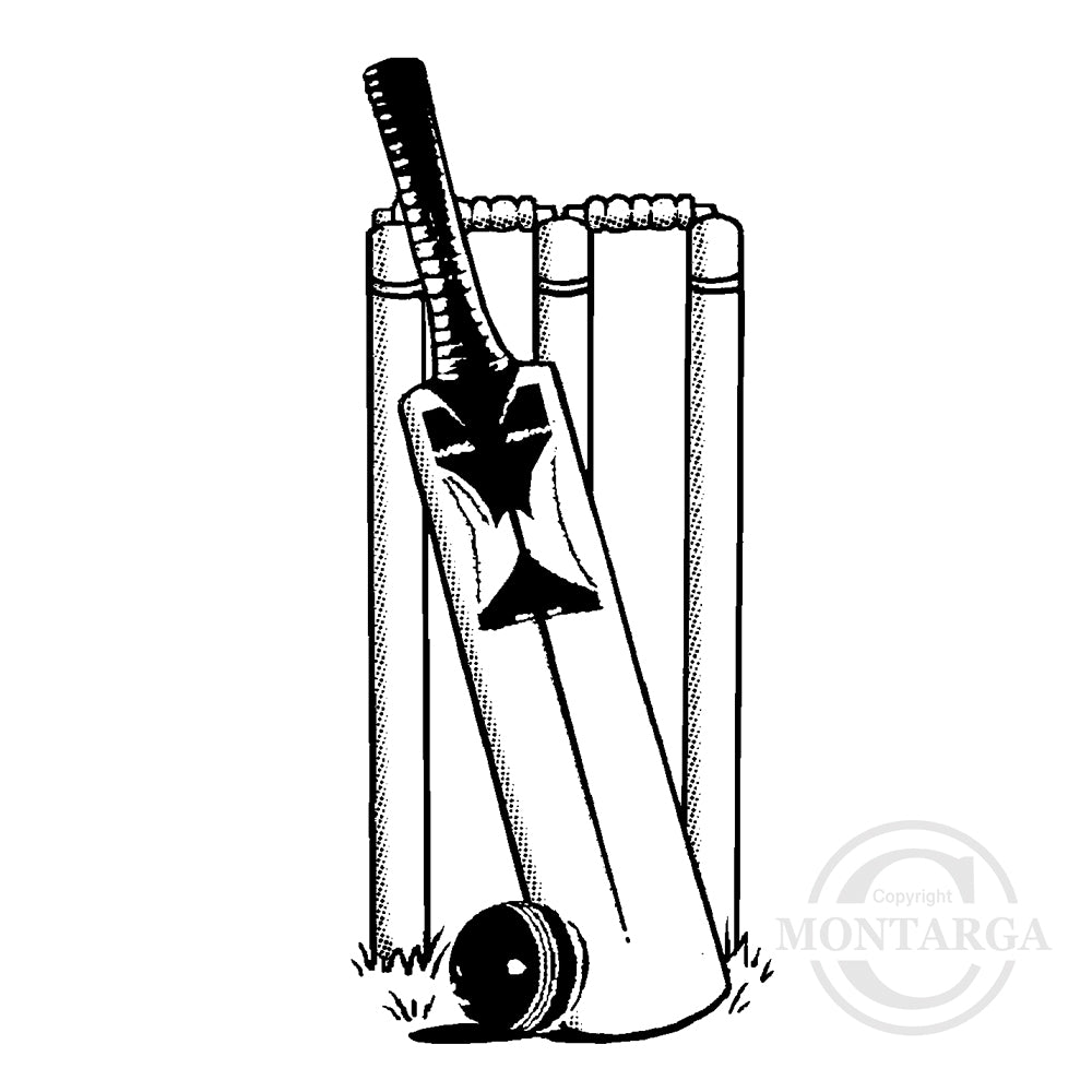 2675 E - Cricket Bat Rubber Stamp
