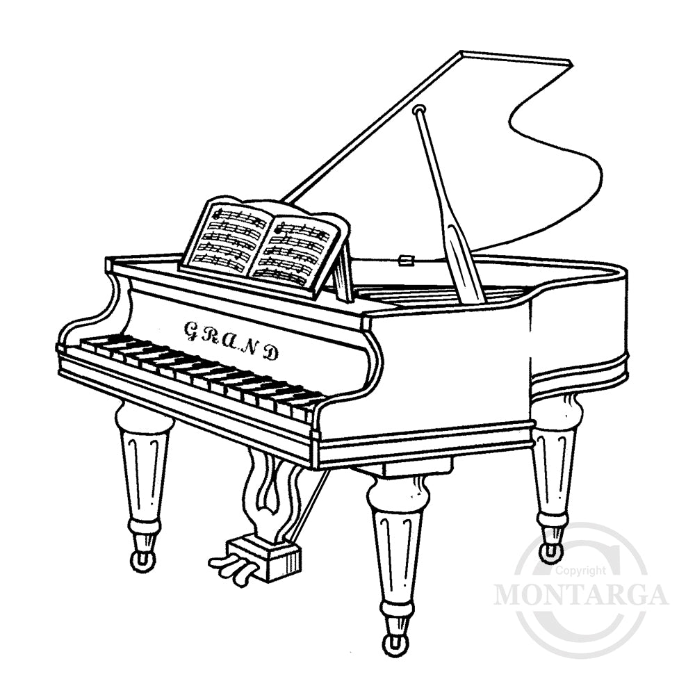 2680 G - Piano Rubber Stamp