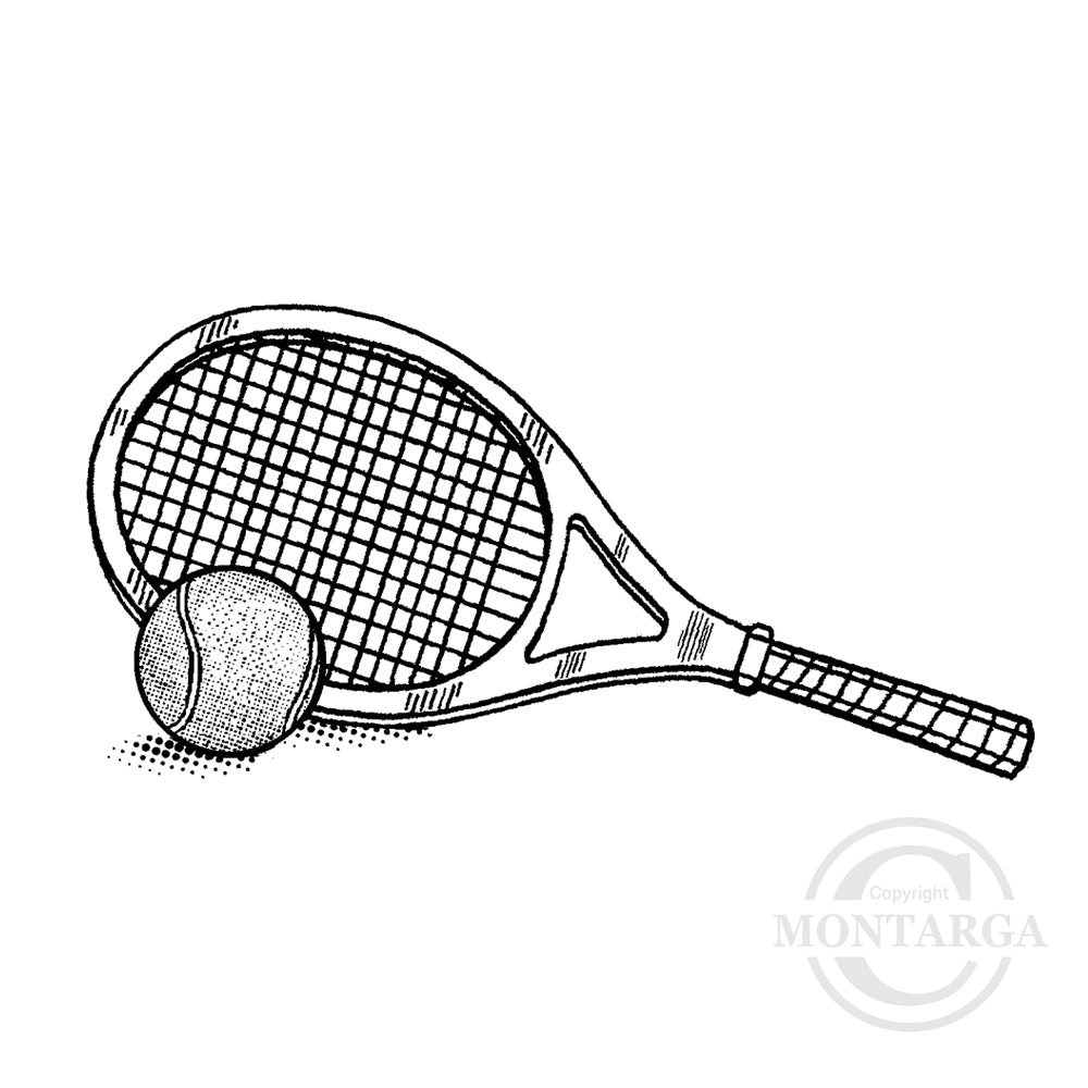 2681 E - Tennis Racquet Rubber Stamp