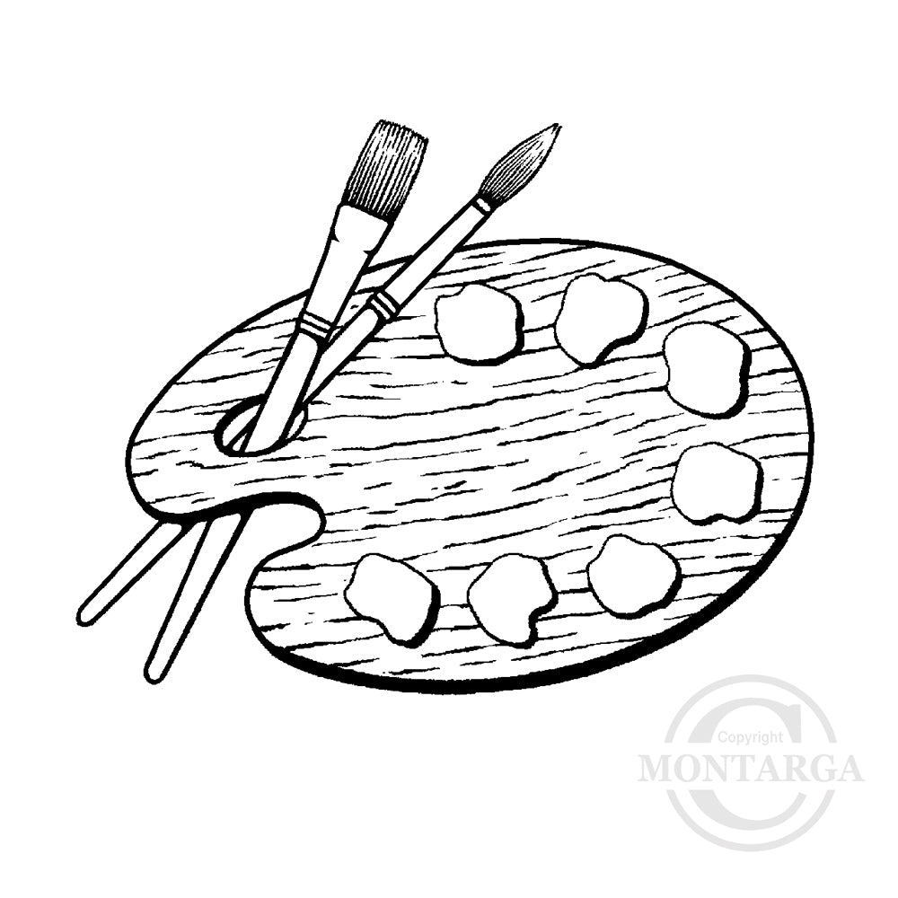 2693 D - Paint Palette Rubber Stamp
