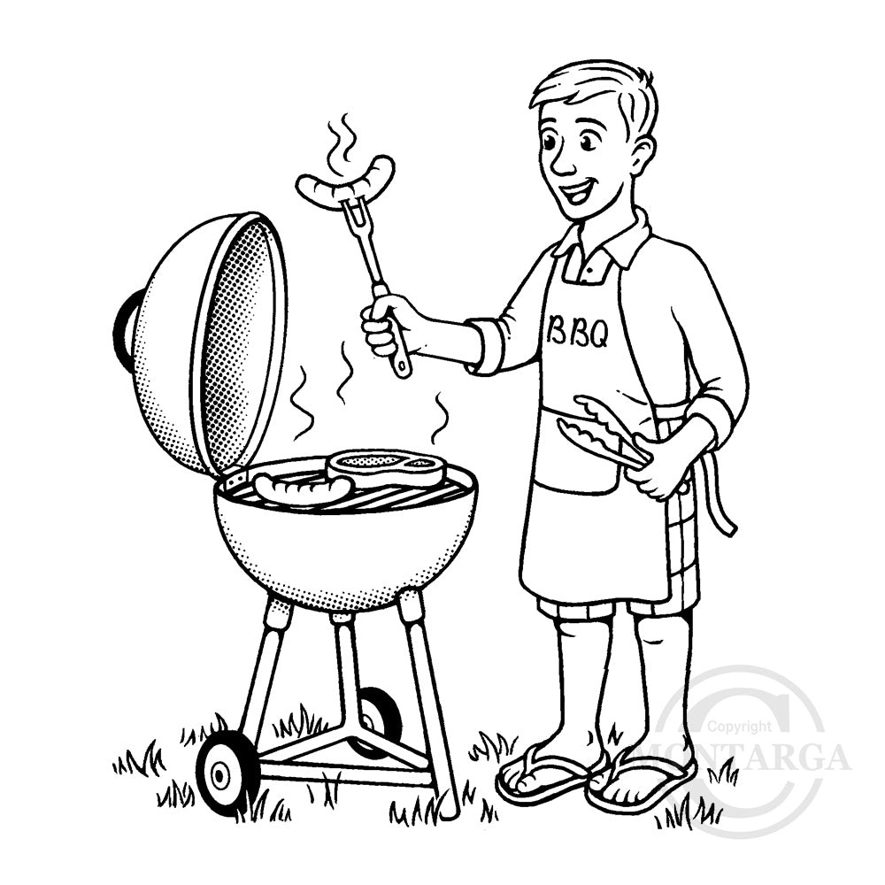 2695 - BBQ Guy Rubber Stamp