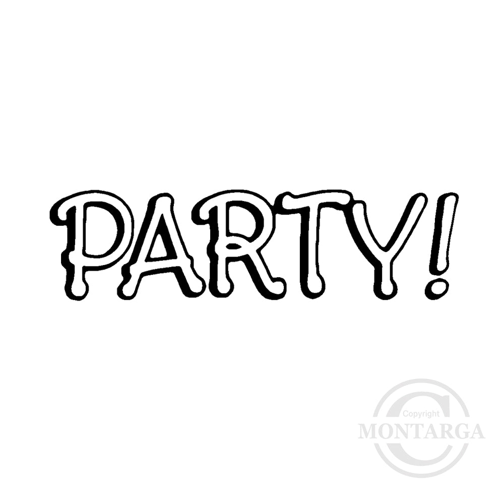 2734 B - Party Wording Rubber Stamp