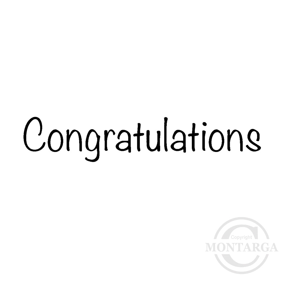 2755 B - Congratulations Wording Rubber Stamp