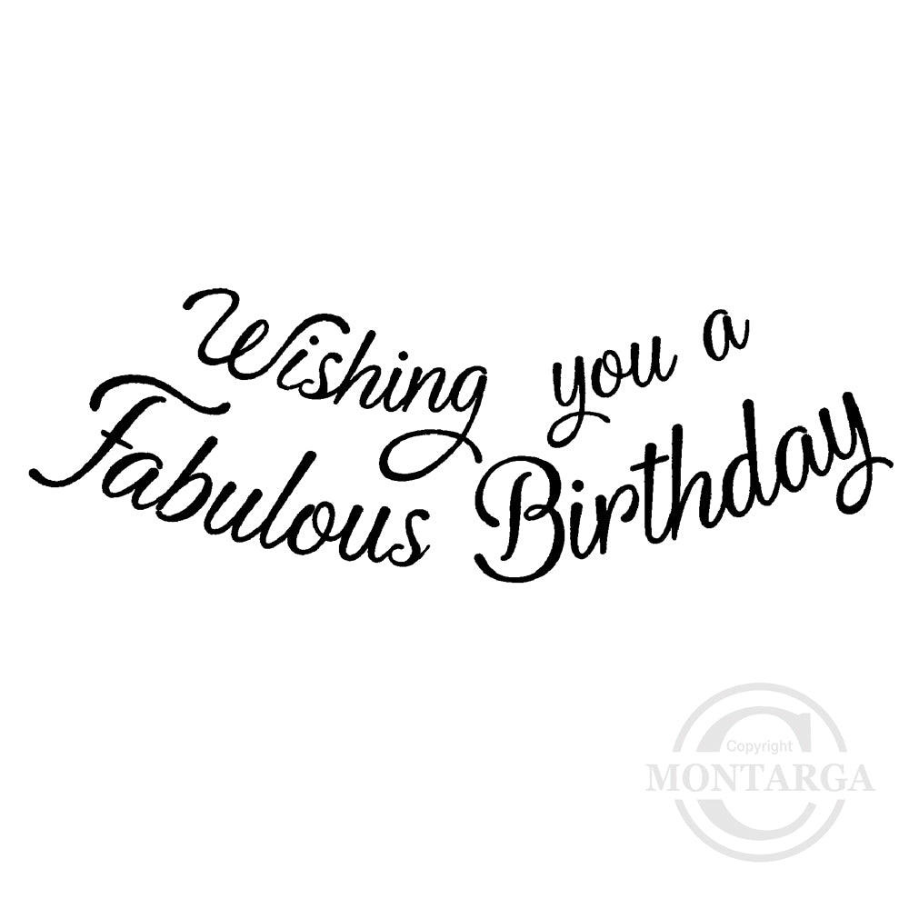2787 FF - Fabulous Birthday Wording Rubber Stamp