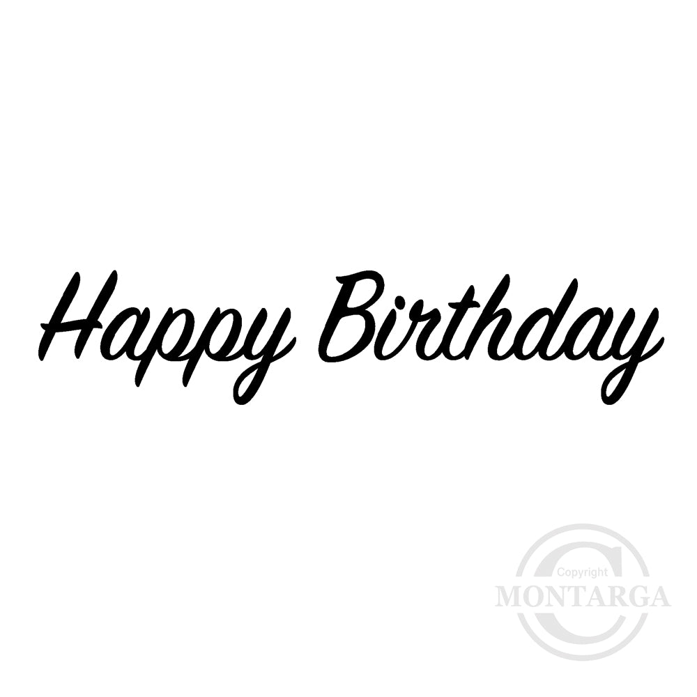 2788 BB - Happy Birthday Wording Rubber Stamp