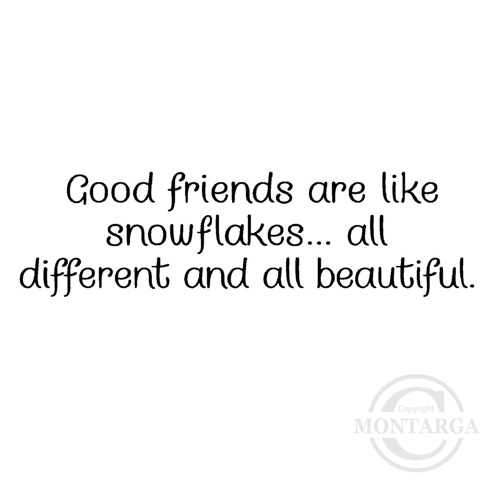 2837 BB - Friends Like Snowflakes Wording Rubber Stamp